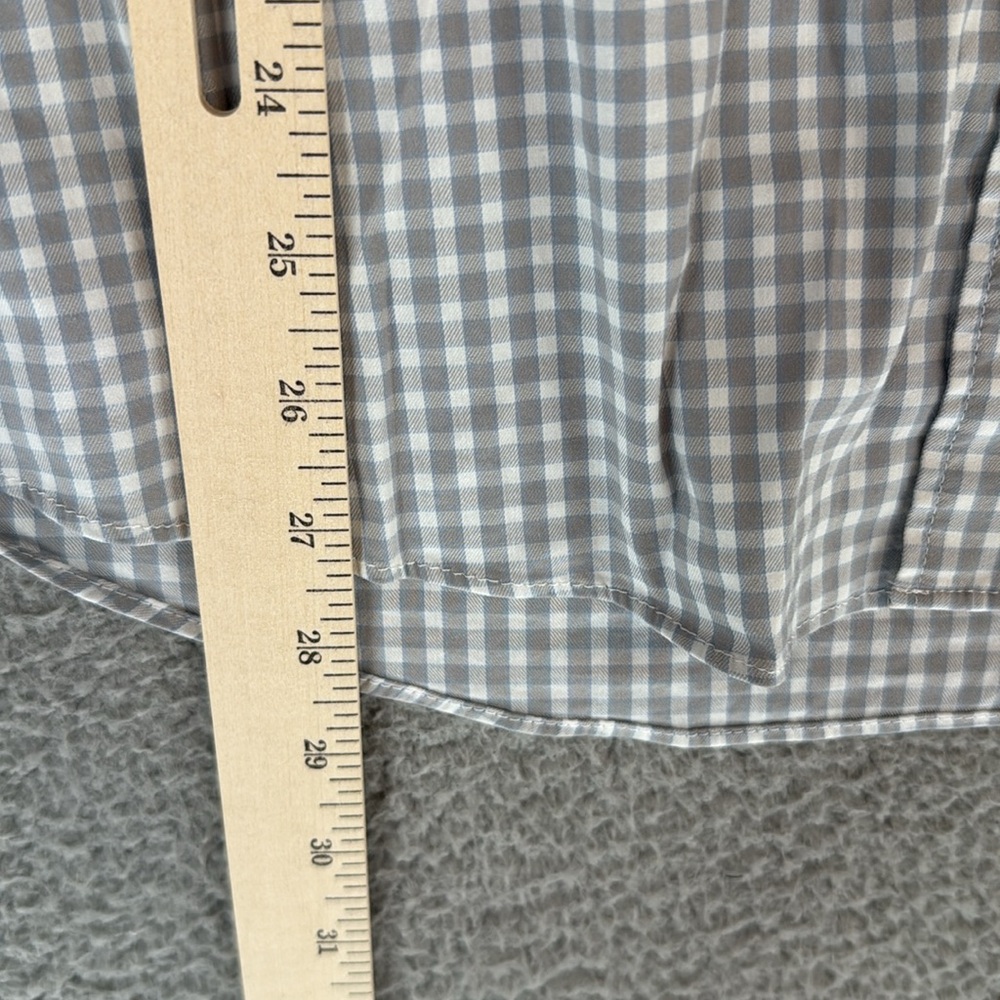 Faherty Gray & White Checkered Button Down Long S… - image 7